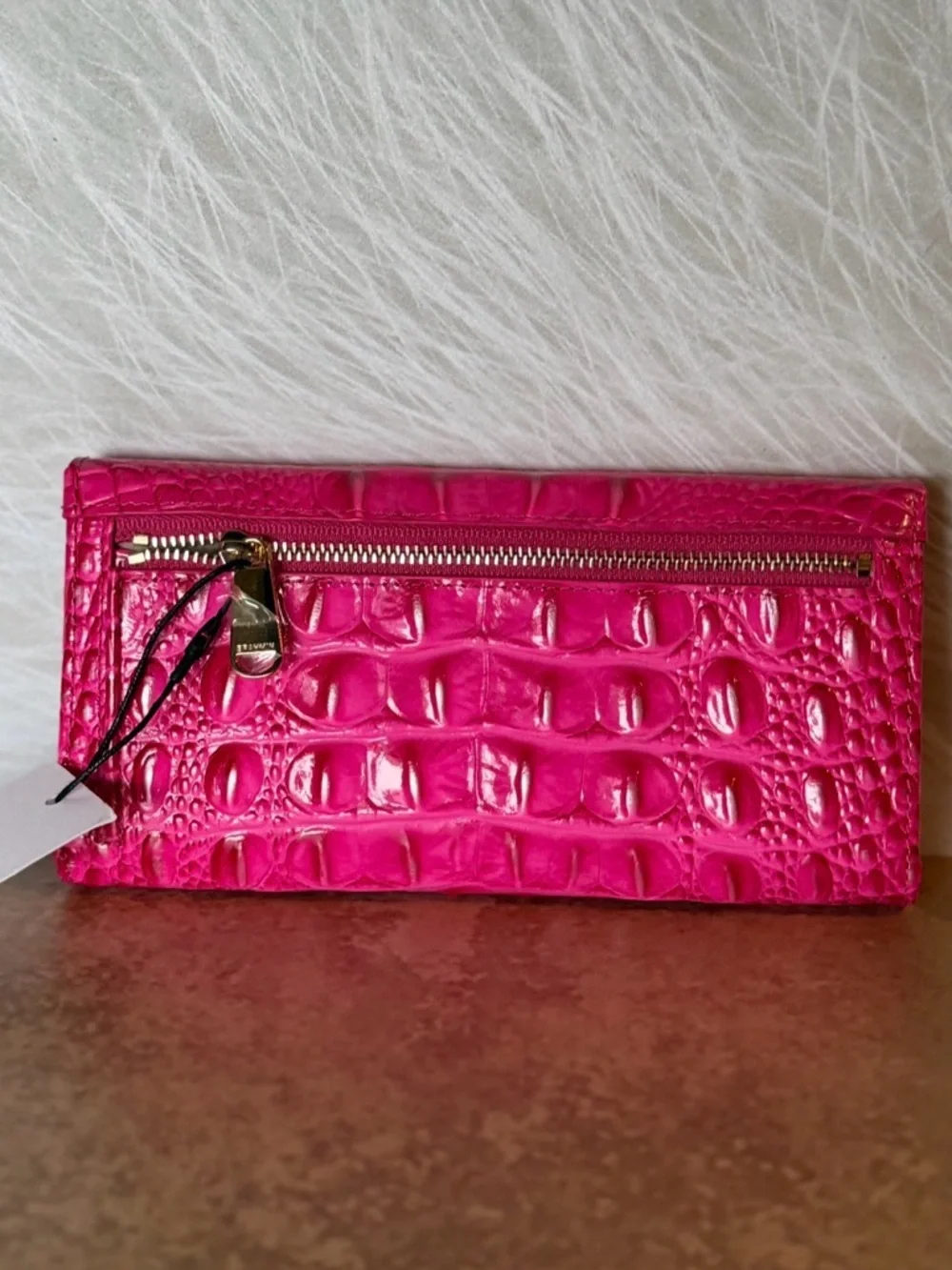BRAHMIN Cordelia Wallet Pink Affection Melbourne Ombre genuine Leather NWT Firm - Picture 11 of 12